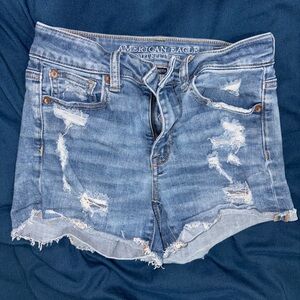 American Eagle Outfitters Light Blue Ripped Jean Shorts